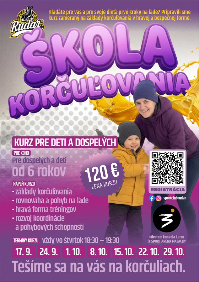 Škola korčuľovania pre deti od 6 rokov a dospelých